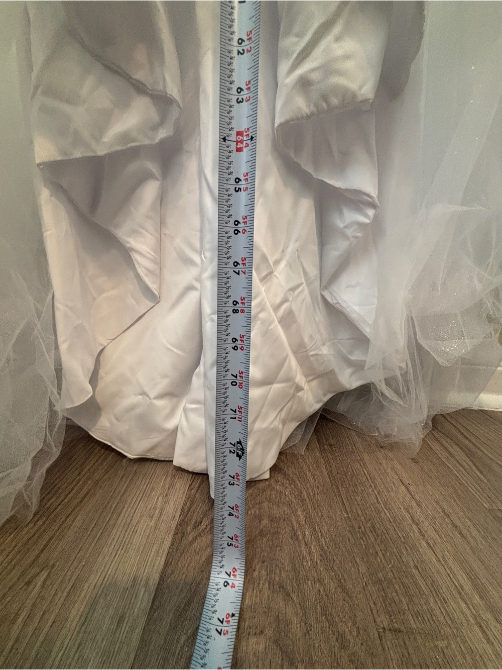 A-Line Lace Bodice Tulle Wedding Dress - Picture 9 of 12